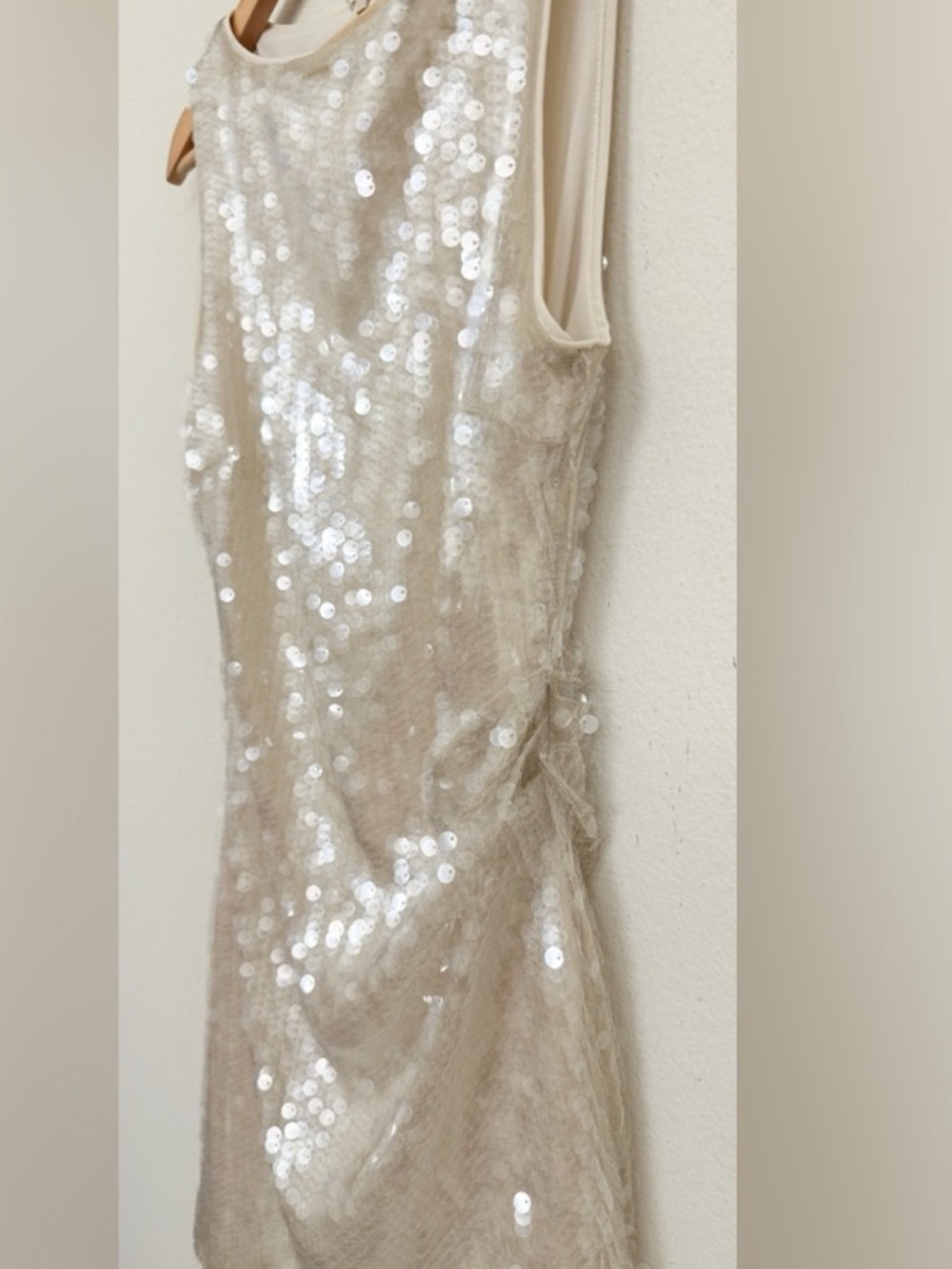 STAUD Eton Sequin Mini Dress in
Moon Size M - Picture 6 of 14